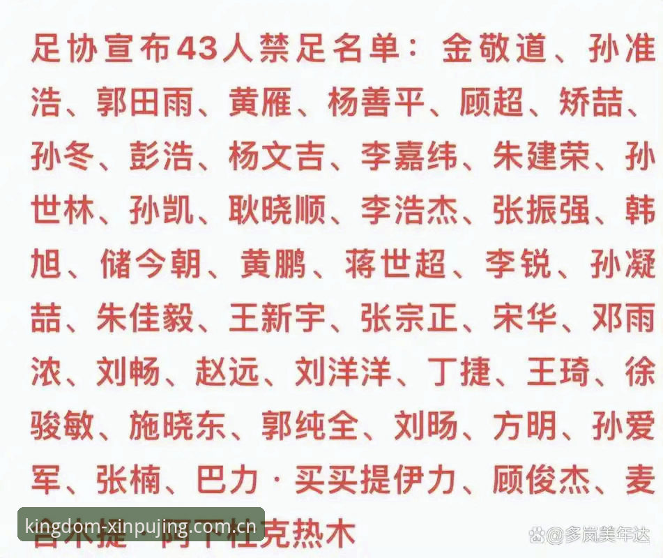 新普京使用教程 中国足协第三批禁足名单深度解读教程——新普京官网独家视角还原赛事反腐全貌